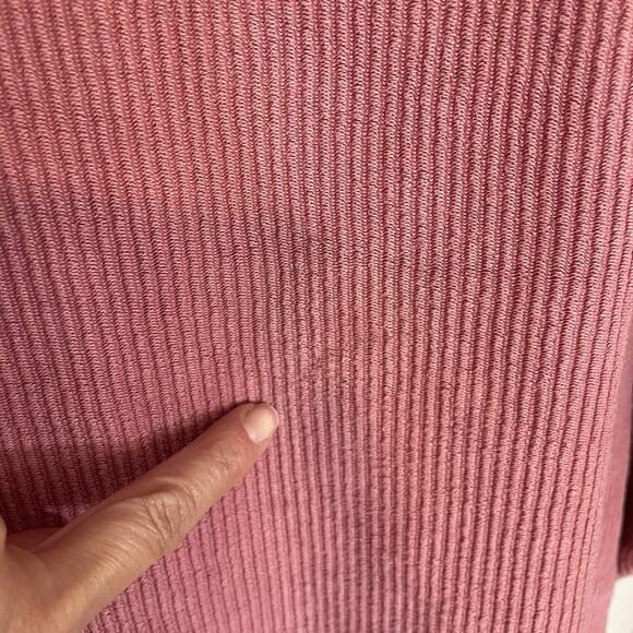 Aerie Good Vibes Corded Oversized Sweatshirt 1/4 Zip Large Dusty Pink Ribbed - Picture 4 of 8